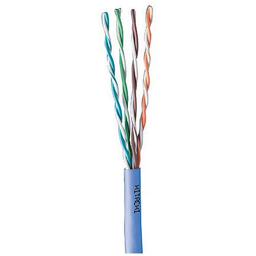 Proterial Cable 39419-8-BL2 CAT5e Plenum Cable, 24/4 Solid BC, Indoor UTP, CMP, FT6, 1000\' (304.8m) Reelex Box, Blue