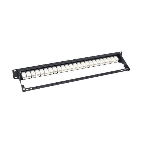 Tripp Lite N254-024-6A 24-Port CAT6A Feed-Through Patch Panel, 4PPoE Compliant, 1U Rack-Mount, RJ45 Ethernet, Black