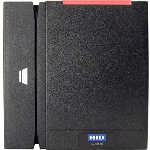 HID 922NTNNEK000GF iCLASS SE R40 Reader, 13.56 MHz Maximum Compatibility, Wiegand, Pigtail, Standard v1, LED Red, Flash Green, CSN 32-BIT MSB, Black