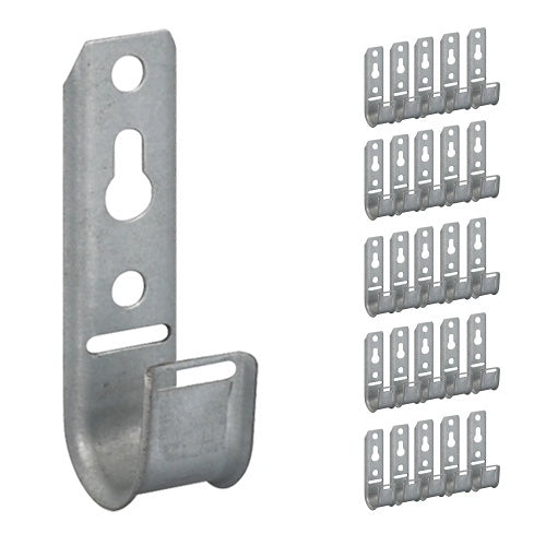 ICC ICCMSJHK22 Wall Mount J-Hook 3/4\'\' without Retainer Clip, Galvanized Steel Cable Management, 25-Pack