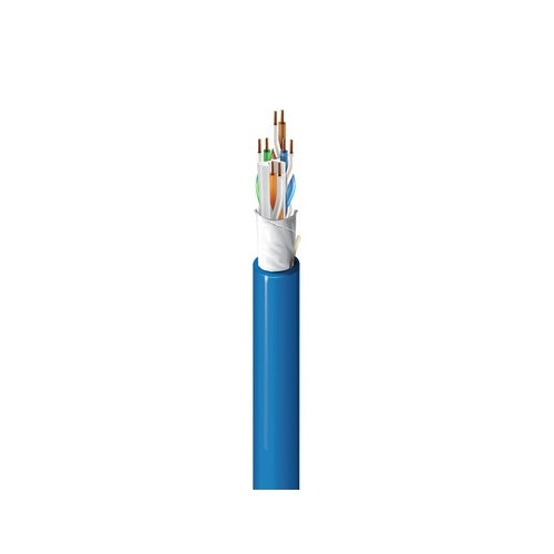 Belden 10GXS13 D151000 CAT6A 23/4 Plenum Solid BC Enhanced Cable, UTP, CMP, 1000' Reel, Blue