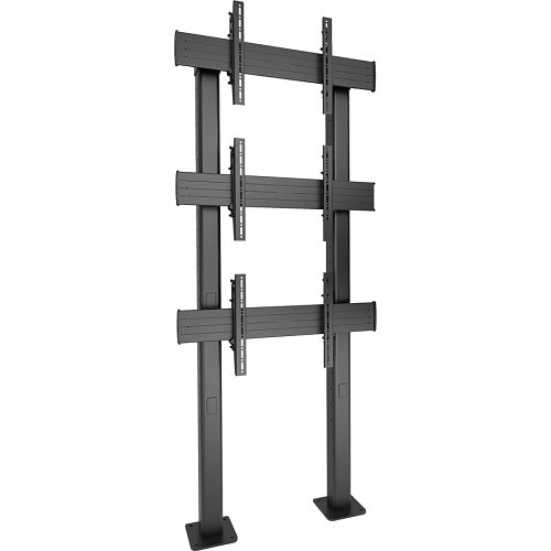 Chief LBM1X3U Fusion 1x3 Micro-Adjustable Large Bolt-Down Freestanding Video Wall for 42-65\\" Flat Panel TVs, TAA Compliant, Black