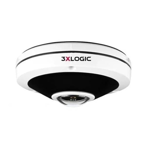 3xLOGIC VX-6M-360-IAW-S256 VISIX 6MP Outdoor Fisheye with IR, Audio with Microphone, Alarm I/O, and True WD, IP66/IK10 Rated with All-in-One Functionality and 256GB SD Card