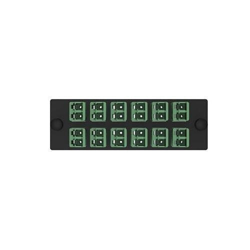 Panduit FAP12WAGDLCZ Fiber Adapter Panel, 12-LC APC Duplex Adapters, APC Green with Zirconia Split Sleeves