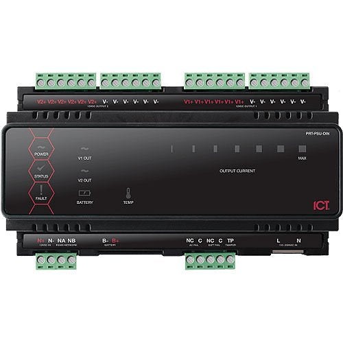 ICT PRT-PSU-DIN-8A Protege DIN Rail 8A Intelligent Power Supply, 12VDC Image of IN-PRTPSUD8A