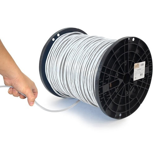 ICC ICCABP6AWH CAT6A CMP Plenum 23AWG 100% Solid Pure Copper Unshielded Bulk Ethernet Cable, UTP, PoE++, 650 MHz, UL Certified, ETL Verified, 1000\' Reel, White