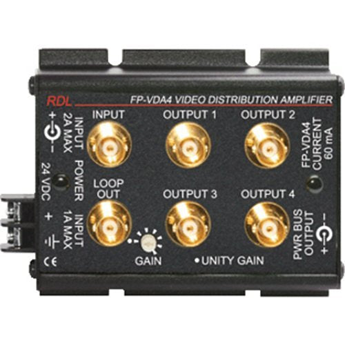 RDL FP-VDA4 NTSC/PAL Video Distribution Amplifier - 1x4 - BNC Image of RL-FPVDA4