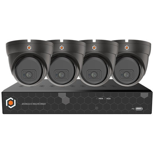G.S.D KIT4OVIP5MP-AI-B Octavue 4 Channel, 4 Camera, 5MP Network Camera, Kit, Black