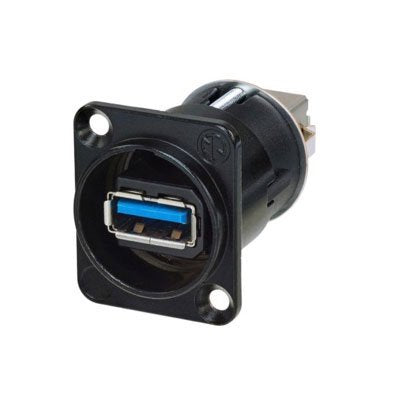 NEUTRIK NAUSB3-B Reversible USB 3.0 Gender Changer (Type and B), D-Housing, Black