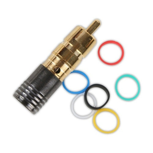 Binary BC5-RCA-RG6Q RCA Male Compression Connector for RG6 Quadshield, 75 Ohm, Gold Plated, 20-Pack