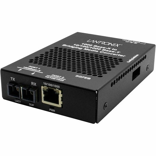 LantroniX, SGFEB1024-130-JP Media Converter, 10/100/1000B-T to 1000BASE-X, Extension Multimode SC, 1310nm Wavelength
