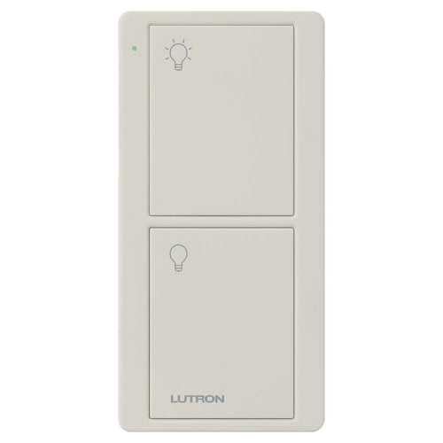 Lutron PJ2-2B-GLA-L01 2-Button Pico Smart Remote, with Light Icons, Light Almond