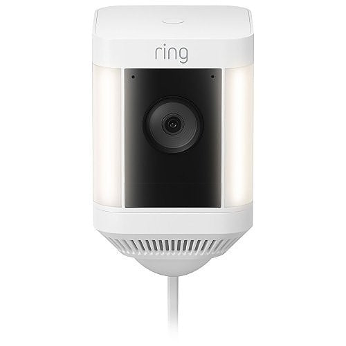 Ring Spotlight Cam Plus, Plug-In with Motion Detection, Color Night Vision Camera, White (B09K1KWLN8)