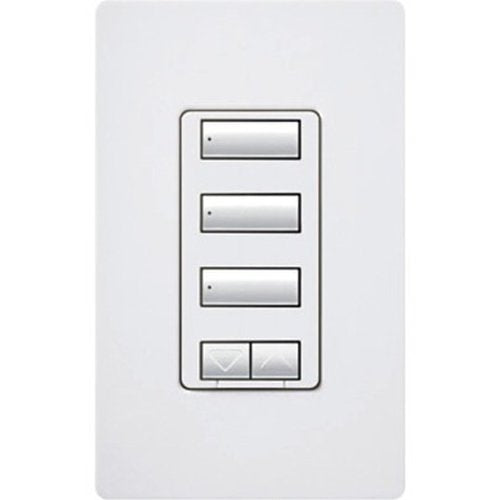 Lutron RRD-HN3BSRL-WH RadioRA seeTouch Wall-Mount CL Hybrid Keypad, 3-Button w/ Raise-Lower, White