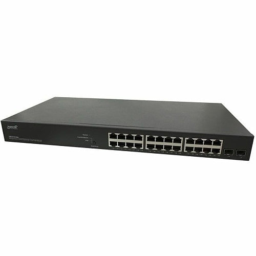 Lantronix SM24TAT2SA-AR Smart Managed PoE+ Switch, 24-Port Gigabit PoE+, 24V