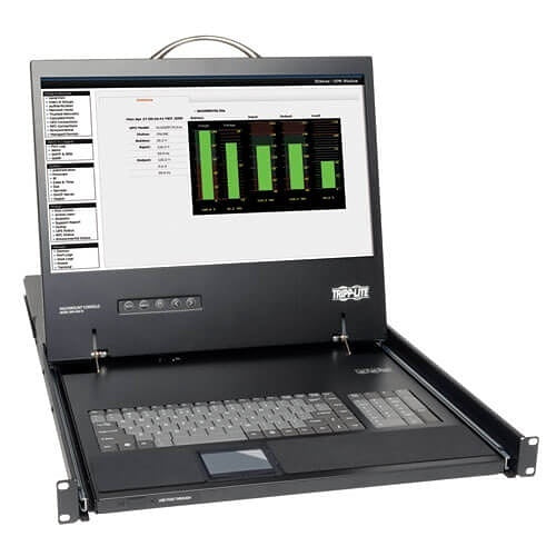 Eaton Tripp Lite B021-000-19 1U Rack-Mount Console with Rackmountable in 19" System Rack (1U), from 27" to 42" Deep, Connects to PS/2 or USB Server or KVM Switch, Supports Resolutions up to 1366 768
