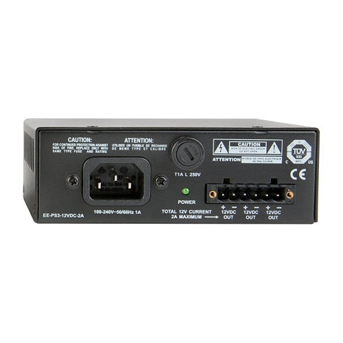 Episode EE-PS3-12VDC-2A 3-Output Mini Power Supply, 12VDC, 2A