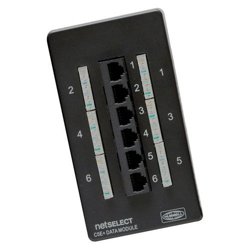 Hubbell NSODK6 Net Select 6-Port CAT5e Cabinet Upgrade Kit, Black