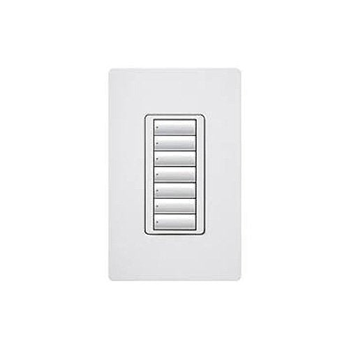 Lutron RRD-W7B-WH Wall-Mount Designer Keypad, 7-Button, White Image of L1-RRDW7BWH