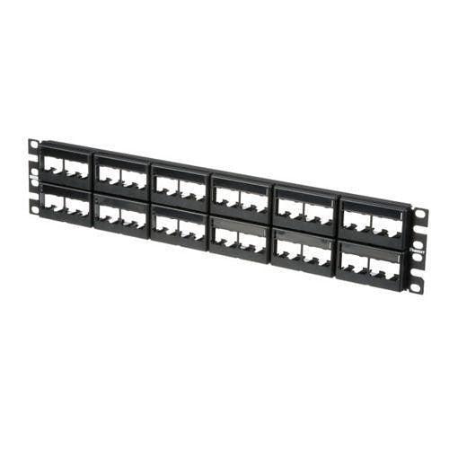 Panduit CPPL48WBLY Patch Panel, 48 Port Modular Snap-In, Black