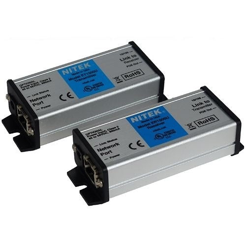 Nitek EL1500U IP Video Network Extender, 48 Volt DC, RJ45 Connector, 1.6" Width 3.6" Depth 1.1" Height, with (2) 3/8" Mounting Slot