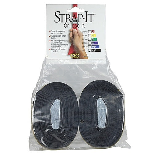 Dottie 2WS12 12ft Nylon Tie Down Strap (Black)