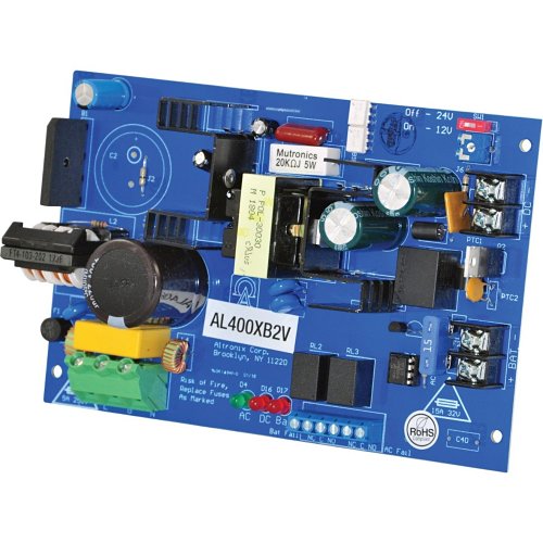 Altronix AL400XB2V Power Supply Charger, Single Class Output, 12/24VDC at 4A, 220VAC, Board