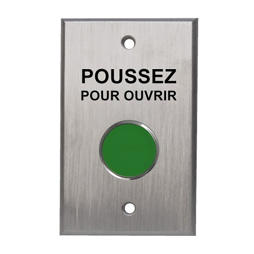 Camden CM-8020G/3F CM-8000 Series Extended Vandal Resistant Exit Push Button, Single Gang, Spring Return, N/O, N/C, Push to Open, Green