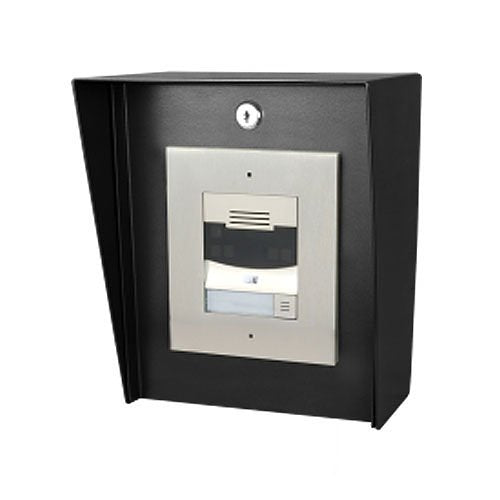 PEDESTAL PRO 810HOU-PRO-001-CRS-B Mounting Enclosure for Door Station, Back Box - Black Wrinkle Image of PM-810H1CRSB