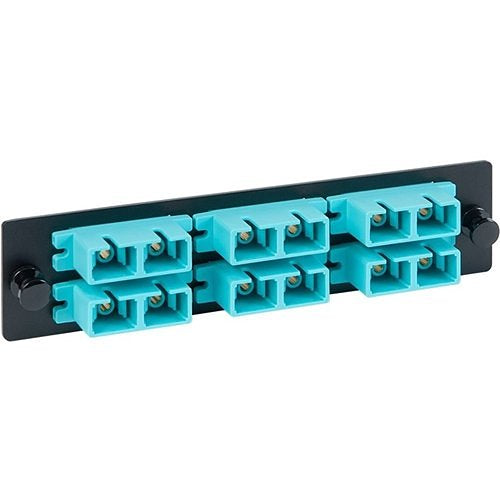 ICC LGX Adapter Panel, 6 Duplex SC, 12F, Aqua, MM Image of H2-FOPC161G