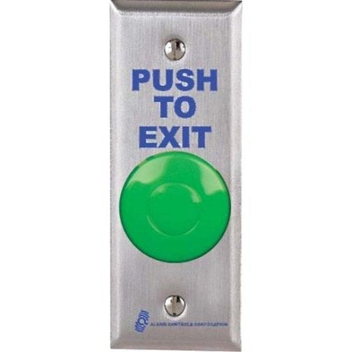 Alarm Controls TS-27 Request to Exit Station, Narrow Stile Wall Plate, 1-1/2\\" Push Button, 302 Stainless Steel Image of AC-TS27