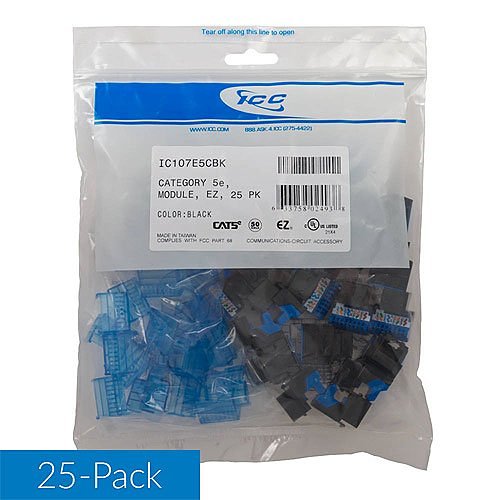 ICC CAT5e RJ45 Keystone Jack for EZ Style Image of H2-107E5CBK