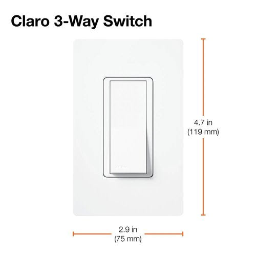 Lutron SC-3PS-CY Claro Single Pole / 3-Way, On / Off Rocker Switch, 15A, Satin Finish, Clay