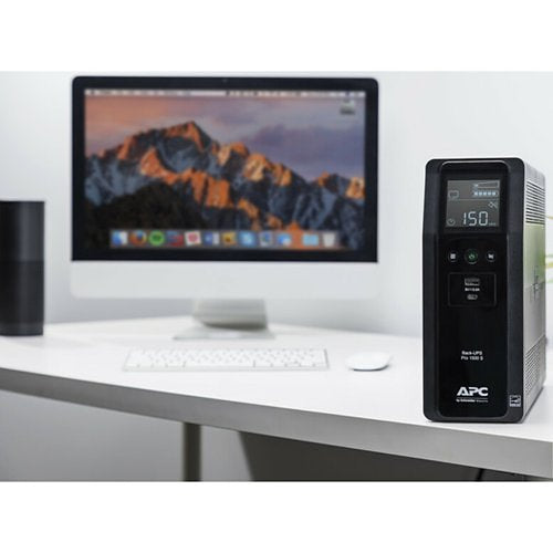 APC BN1500M2 UPS PRO BN 1500VA, 10-Outlets, 2-USB Charging Ports, AVR, LCD interface