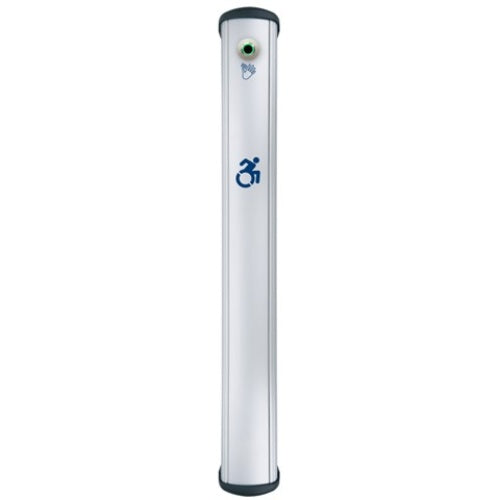 Camden CM-8436VR/A2 CM-84 Series Column Side Load Push Plate Switch with Hands-Free Sensor, ACTIVE WHEELCHAIR Symbol, 36\\" x 6\\", Anodized Clear Aluminum