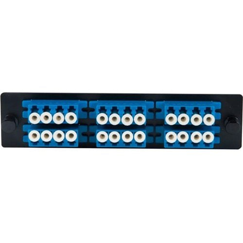 ICC ICFOPL1619 LC-LC Fiber Optic LGX Adapter Panel with Blue Single-mode Adapters for 24 Fibers Image of H2-FOPL1619
