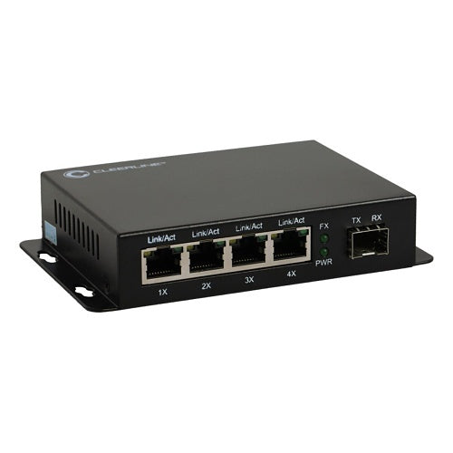 Cleerline SSF-1SFPx4RJ45POE-1G 1 x SFP to 4 x RJ45 PoE+ Gigabit Non-Managed Switch