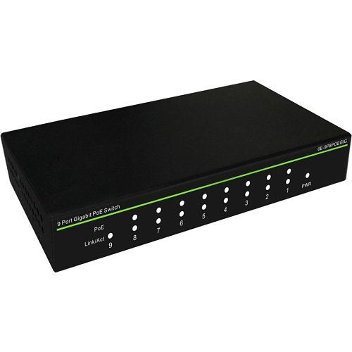 UltraTech 0E-9P8POEGIG 9-Port Gigabit PoE Switch (8-Port PoE + 1 Port Uplink)