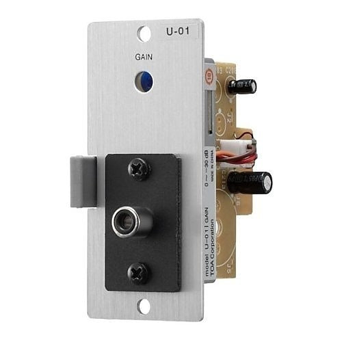 TOA U-01RD00 Series Unbalanced Line Input Module for 900 Series, RCA Pin Jack Connector and Gain Control