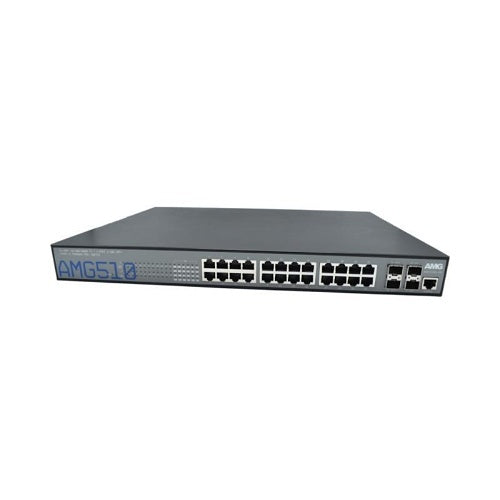 AMG Systems AMG510-24GAT-4XS-P460 Commercial 28-Port Managed Switch, 24x10/100/1000Base-T(x) RJ45 Ports, 4x100M/1/2.5/10G Base-FX SFP+ Ports, 1U, 19\\" Rack Mount