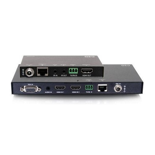 C2G C2G30027 Dual 4K HDMI HDBaseT + VGA, 3.5mm, and RS232 over Cat Switching Extender Box Transmitter to Ultra-Slim Box Receiver, 4K 60Hz