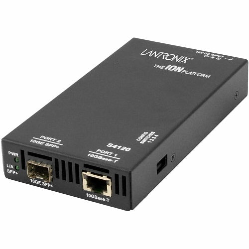 Lantronix S4120-1048-UK 10GBase-T to 10GE Fiber Connector Converter, UK Power Supply