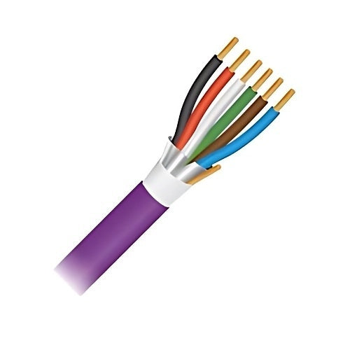 Paige 740051PR 18AWG 6-Conductor Stranded Shielded Cable, Plenum Rated, 500\' Reel, Purple