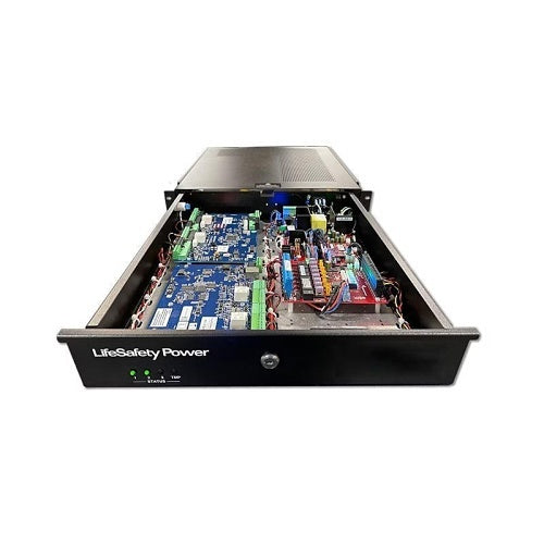 LifeSafety Power RGH75B-M8PNZ Rugged Managed Power System, 8 Networked Outputs, Zinc-Coated Steel Enclosure, Gray