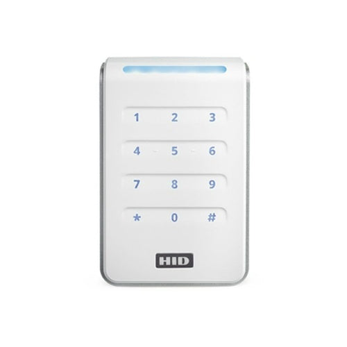 HID 40KTWS-00-00000 Signo 40K Contactless Smartcard Keypad Reader, Multi-Technology, Mobile Ready, Wall Switch Mount, White with Silver Trim