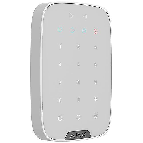 AJAX 42816.83.WH3 KeyPad Plus Jeweller Touch Keypad Supporting Encrypted Contactless Cards and Key Fobs, White
