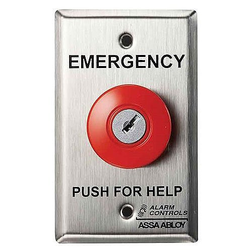 Alarm Controls KR-1 Latching Operator Key Reset 1 N/O Pair 1 N/C Pair Stainless Steel Plate Emergency Panic Station