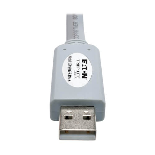 Tripp Lite U209-006-RJ45-X USB-A to RJ45 Serial Rollover Cable (M/M) - Cisco Compatible, 250 Kbps, 6\' (1.83 m), Gray