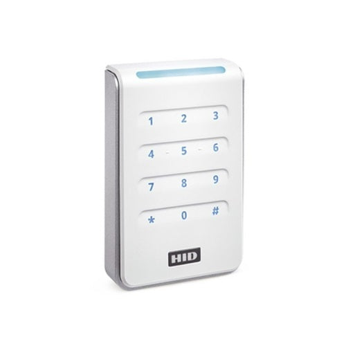 HID 40KTWS-00-00000 Signo 40K Contactless Smartcard Keypad Reader, Multi-Technology, Mobile Ready, Wall Switch Mount, White with Silver Trim