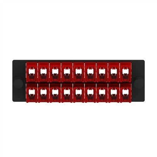 Panduit FAPH1824RDMPO Opticom MPO Fiber Adapter Panel, 18 Key-Up / Key-Down MPOs, Type A, Horizontal, Red